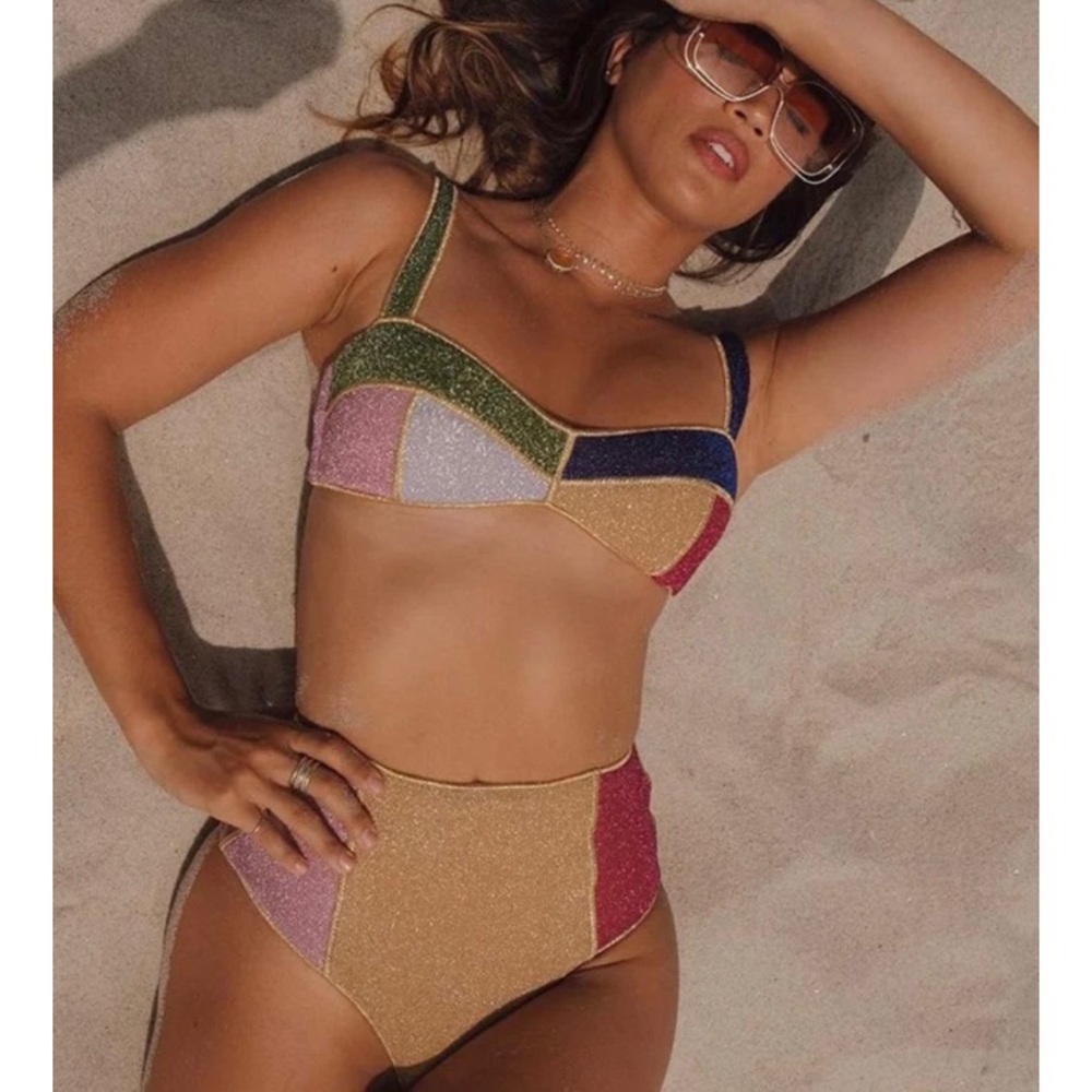 It’s Juliet High Waist Patchwork Bikini, M